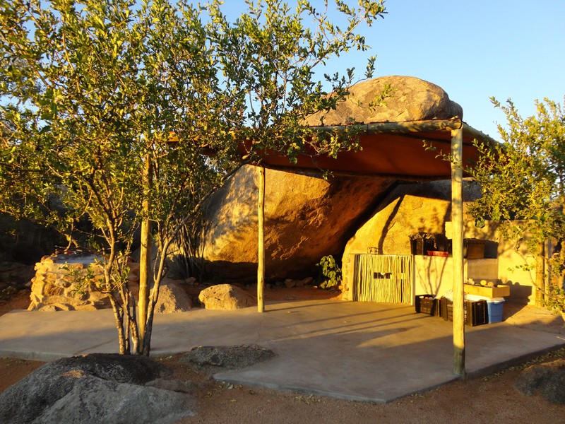 Campsite built amongst the boulders