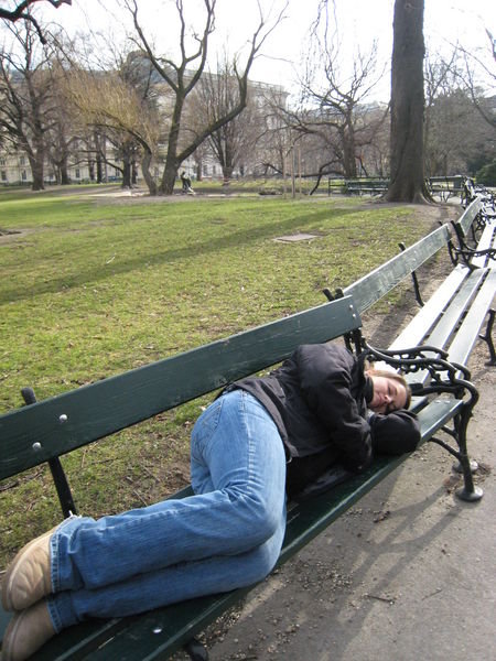 Sleeping on a Park Bench
