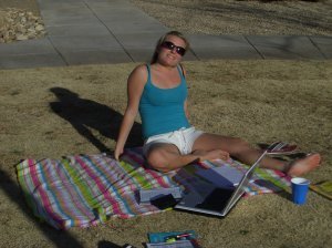 Picknicking and enjoying the sun