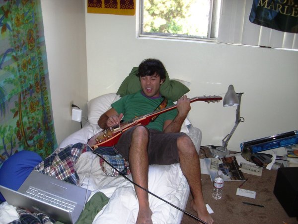 Adam playin the guitar