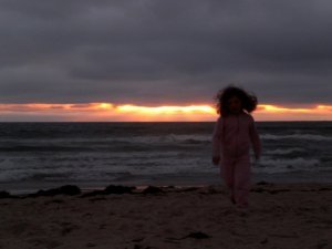 Child in the sunset