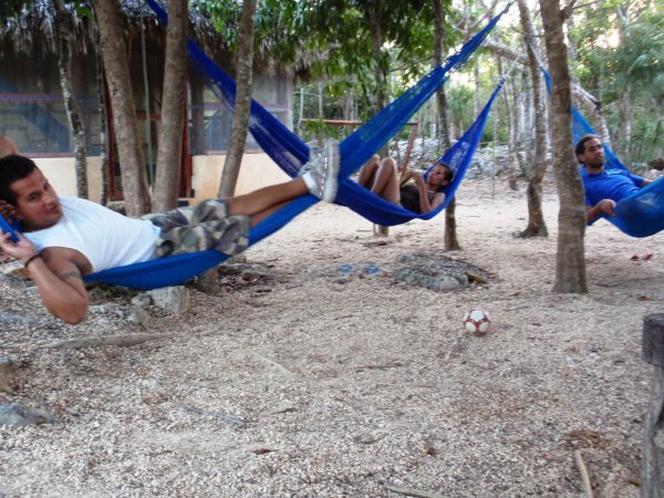 Lying in the hammocks