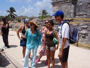 Mexican tourists and our private tour guide