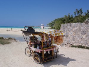 Mexican Guy selling stuff at the beach