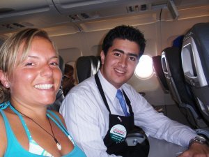 Stewardess neben uns