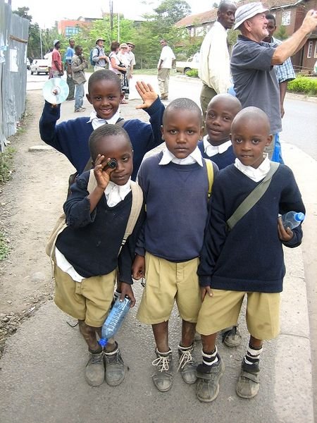 Some of the kids we meet on our walk around town