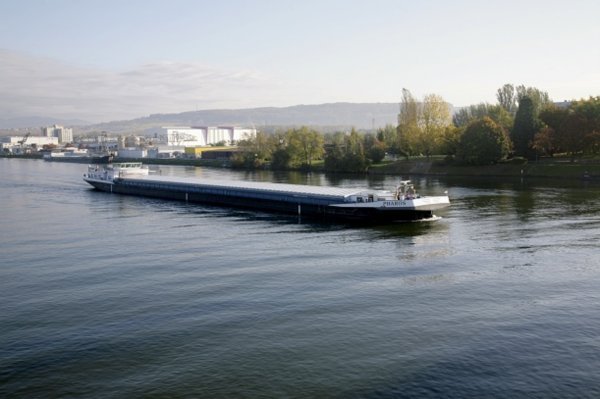 A Typical Rhine River Freight Barge