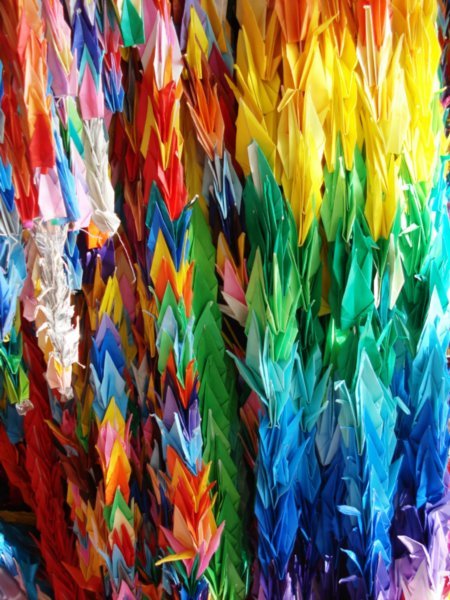 Thousands of paper cranes