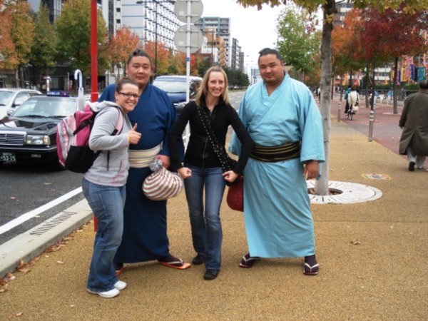 We're so small compared to the Sumo wrestlers!