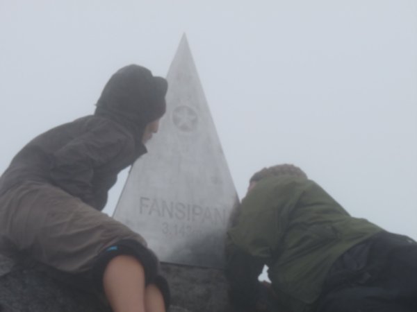 Kissing the peak of Mount Fansipan