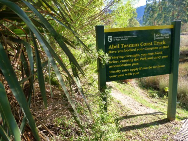 The start of the Abel Tasman Great Walk