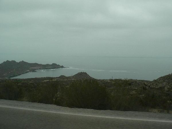 Panamerican highway and the Pacific Ocean