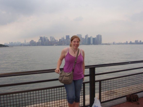 Me with Manhattan skyline in the background