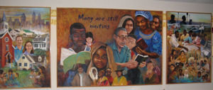 Mural on the wall at Wycliffe offices.