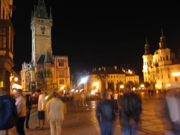 Old town square by night