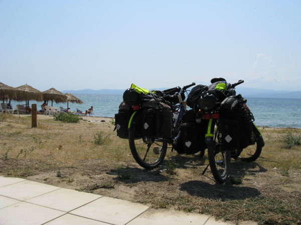 Bikes looking into the Med