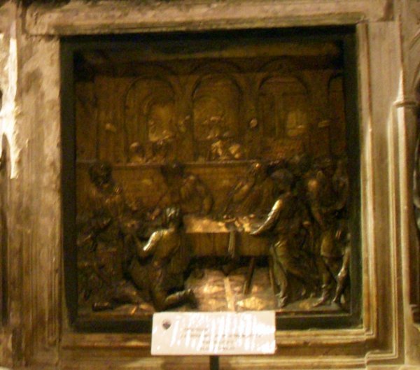 Siena-Baptistery, Donatello's Feast of Herod