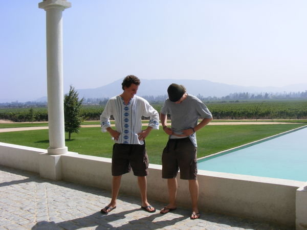 Thomas and Cristophe in the main entrance to Viña Mar wineyeard