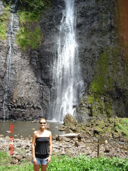 Beautiful waterfall in Tahiti
