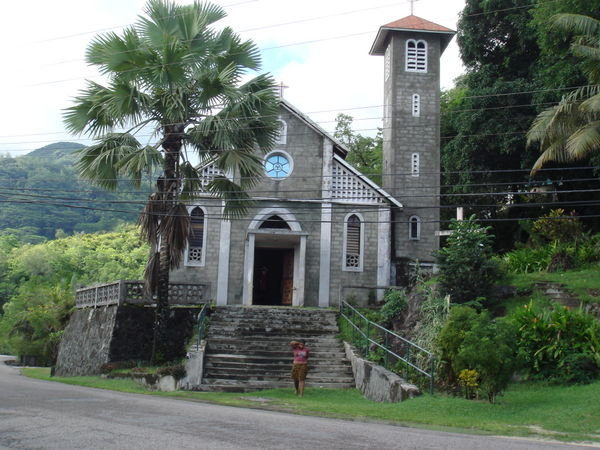 A beautiful church on our drive around Mahe