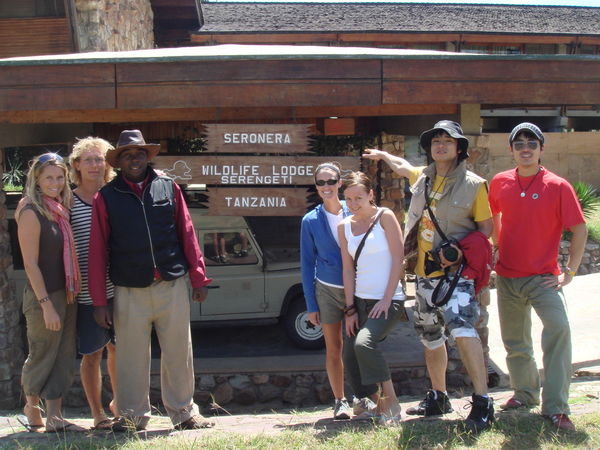 Group photo in front of our Serengeti Lodge
