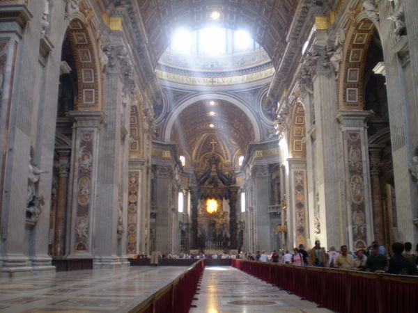 inside St Peters at sun down
