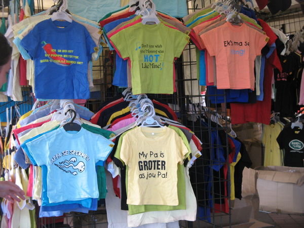 Some Afrikaans tshirts for sale at the festival
