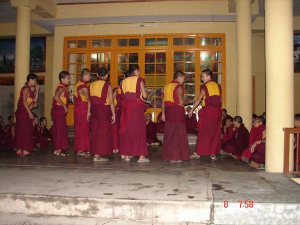 Monques debate at the Dali Lama temple
