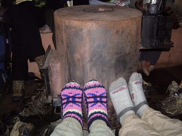 Warming our feet up!!