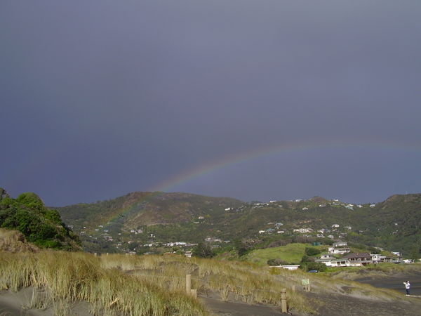 Rainbow at Piha Beach
