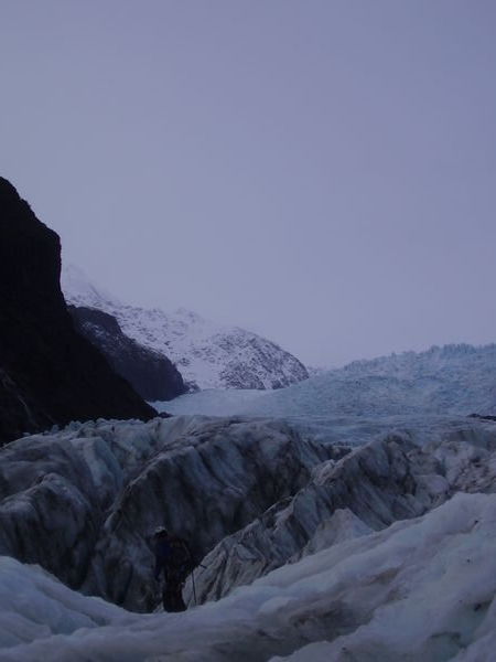 View up the glacier