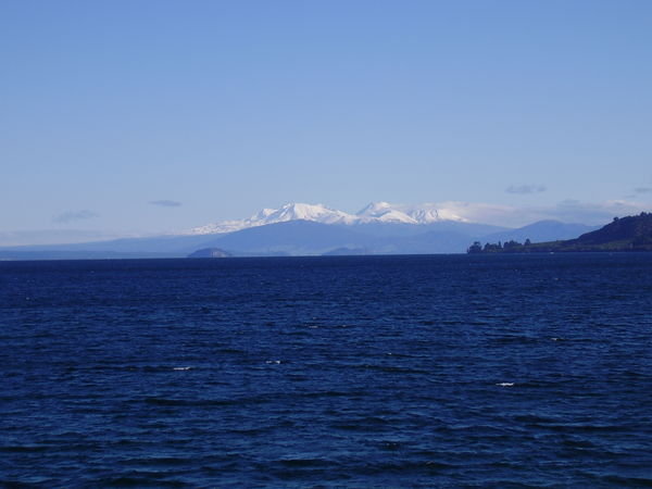 Tongariro and Ngauruhoe across Lake Taupo