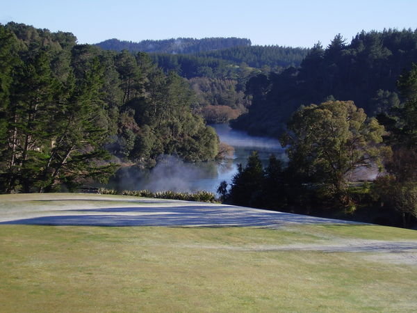 The Waikato River where the thermal stream enters