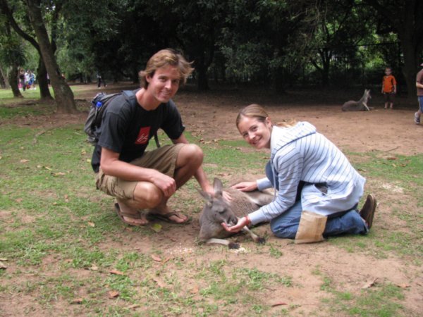 Me, Steph, and a Kangaroo