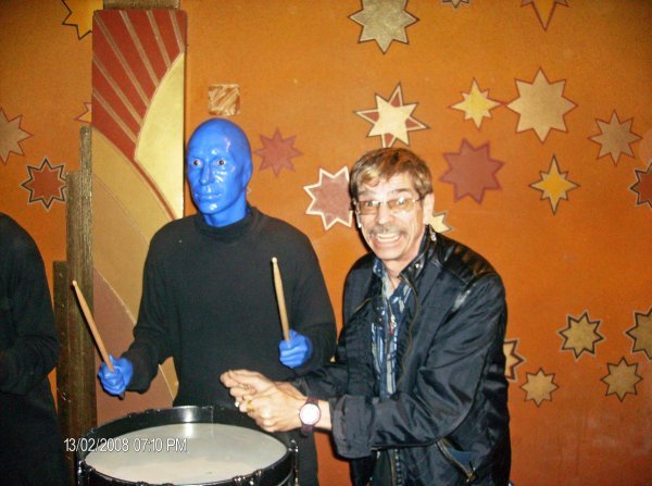 Me drummin' with Blue Men