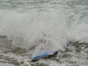 Kev....err surfing!
