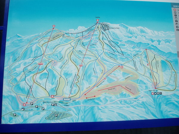 The ski runs on Coronet Peak.