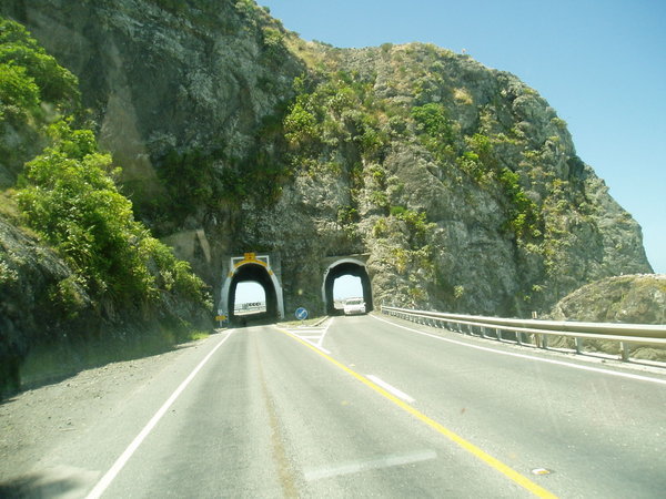 Some tunnels on the road between Kaikoura and Blehiem
