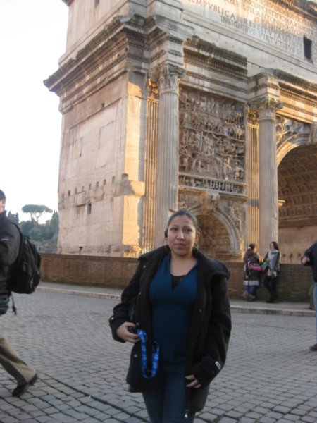 Baby mamma in front of forum