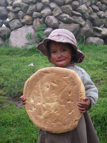 Lares Day 1 - Small girl, big bread!