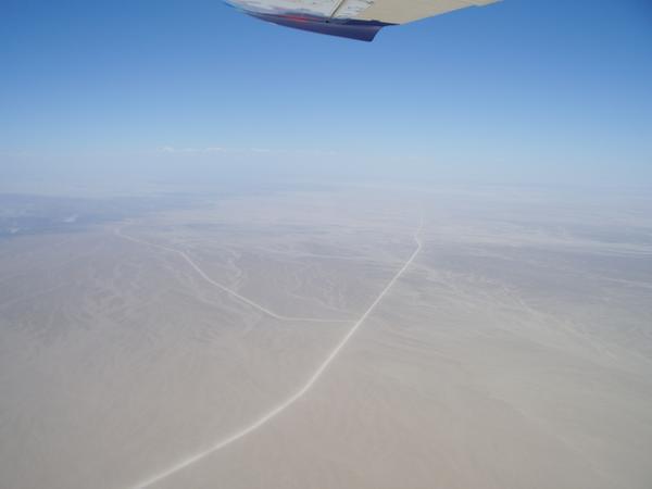 Straight roads in the desert