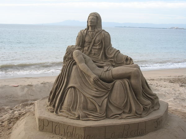 Sand sculptures along the Malecon