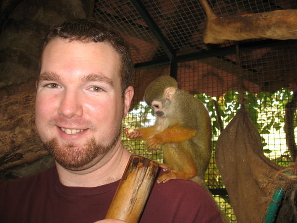 Mike and one of the monkeys from Costa Rica