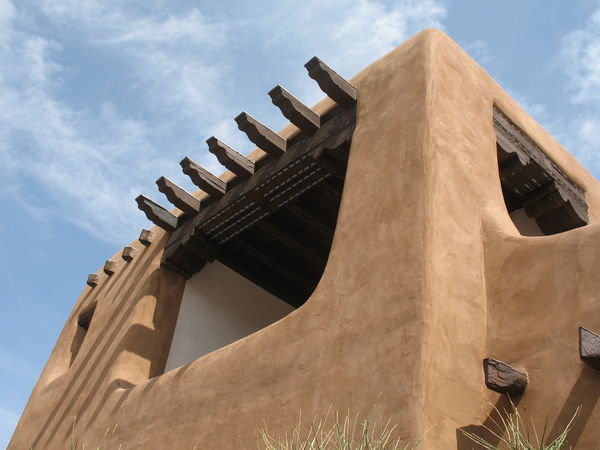 Beautiful adobe building in Santa Fe