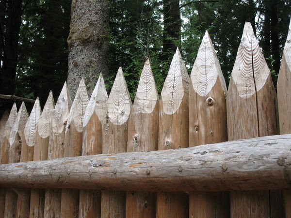 Fence posts at Fort Clatsop