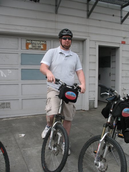 Mike and his rental bike from Blazing Saddles