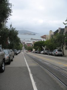 One of many steep hills in San Francisco