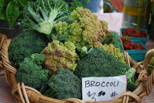 Many colors of broccoli