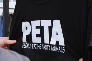 PETA shirt my sister (a vegetarian) would love....