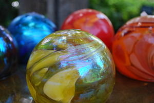 Glass spheres at Crow Valley Pottery